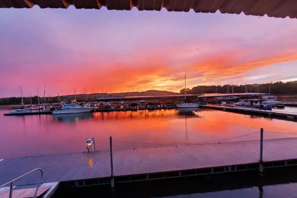 Aerial view of Blue Springs Marina
